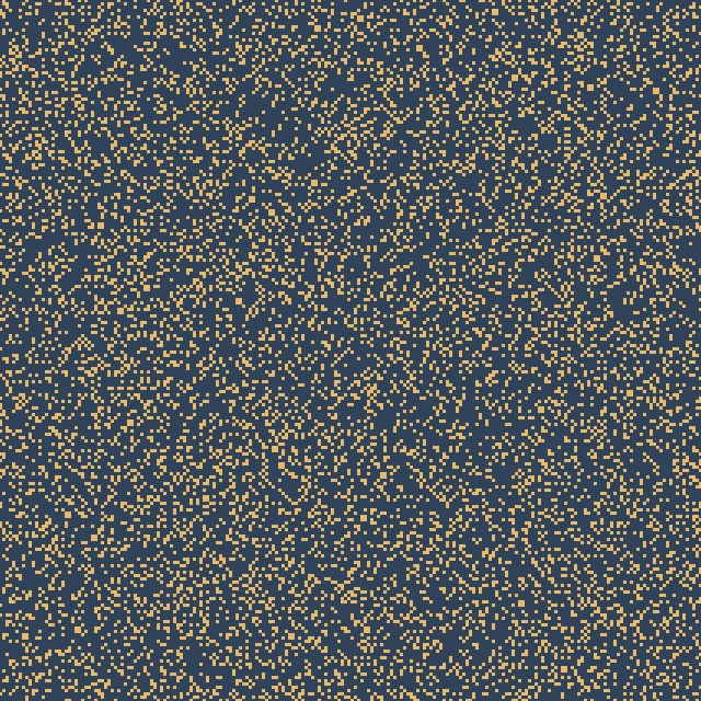 Binary strip-SFT sample at beta minus one, with ones sparsely arranged under the one-by-three exclusion rule